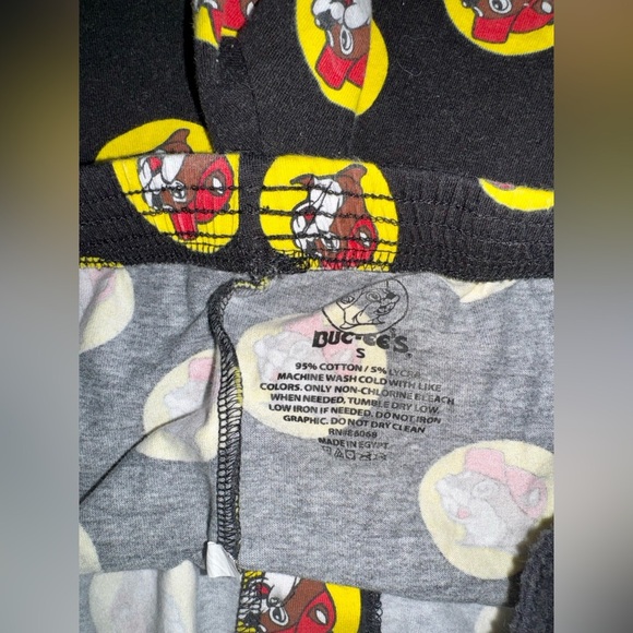 Buc-ees Logo Pajama Boxer Black Shorts Elastic Waist Button Fly Size Adult small - Picture 3 of 5